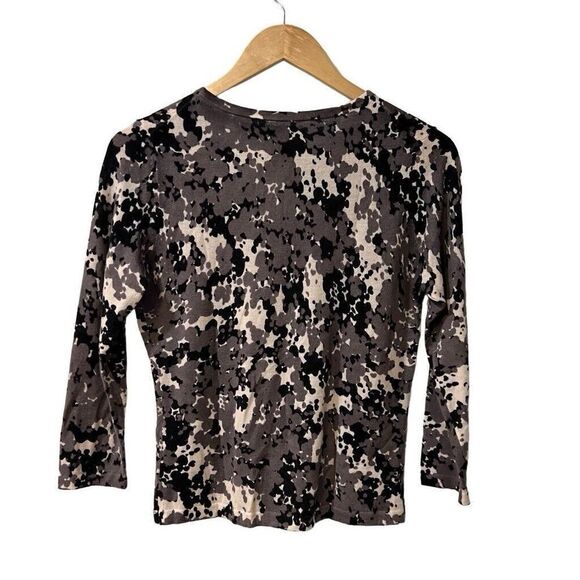 GARNET HILL Size Small Floral 100% Merino Wool Sweater Cardigan watercolor - Picture 2 of 9